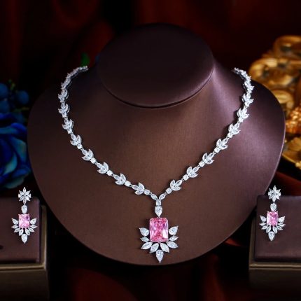 DAME Pink Sapphire Drop Zirconia Jewelry Set