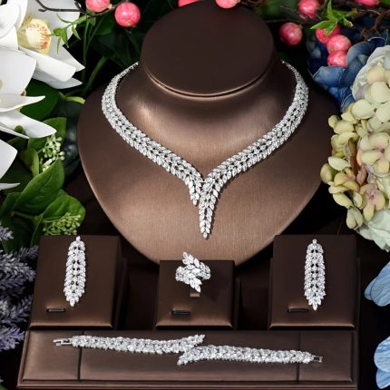 TOSEN Geometric CZ Bridal Jewelry Set