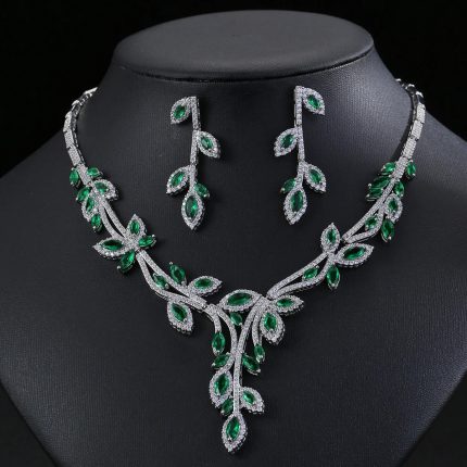 SIMA Leaf Zirconia Jewelry Set