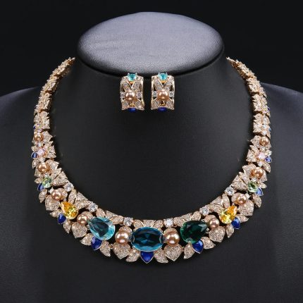 Luxury Pearl & CZ Bridal Jewelry Set