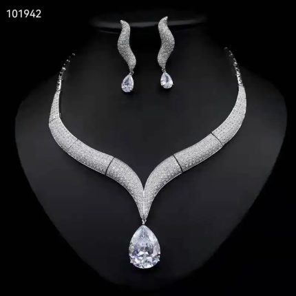 SIA Cubic zirconia Wedding Jewelry Set - 2 piece